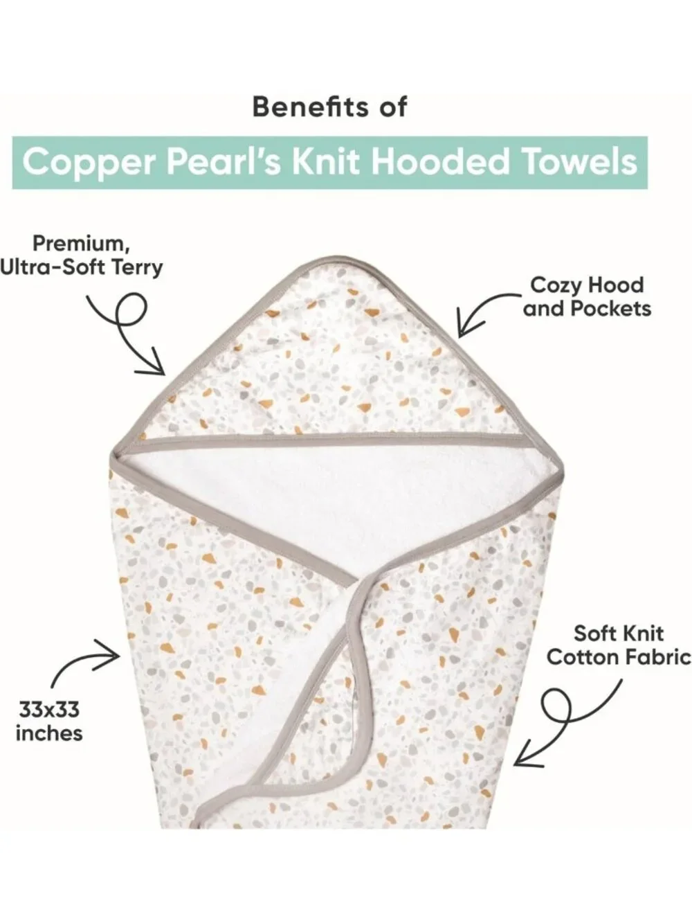 Premium Hooded Baby Bath Towels - Soft Knit & Terry Cloth, Fun Designs